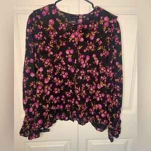 Who What Wear, women’s blouse with ruffle sleeve and collar, xl.
